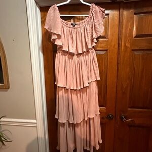 Chic Blush Layered Maxi Dress